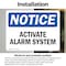 Signmission Activate Alarm System OSHA Notice Sign, Vinyl Decal, 7in W x 5in L, 2PK OS-2PACK-NS-D-57-L-15202 - alternate 2